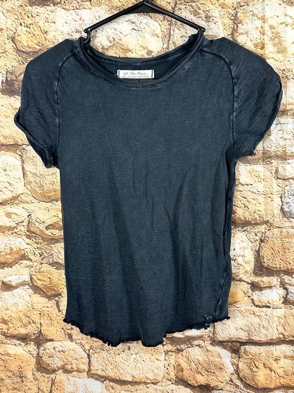 We The Free Be My Baby Tee Size Small Black Short Sleeve Top